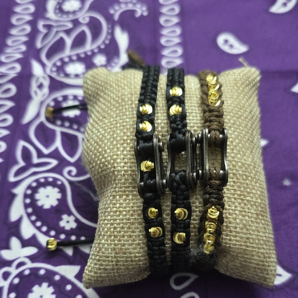 Elegant Black and Brown Beaded Bracelet Set